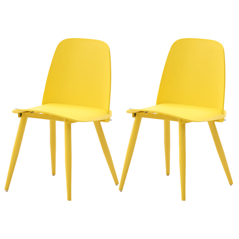 Scandinavian Plastic Dining Chairs Armless Low Back Dining Side Chair