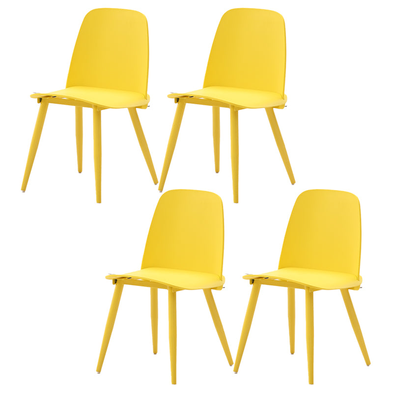 Scandinavian Plastic Dining Chairs Armless Low Back Dining Side Chair