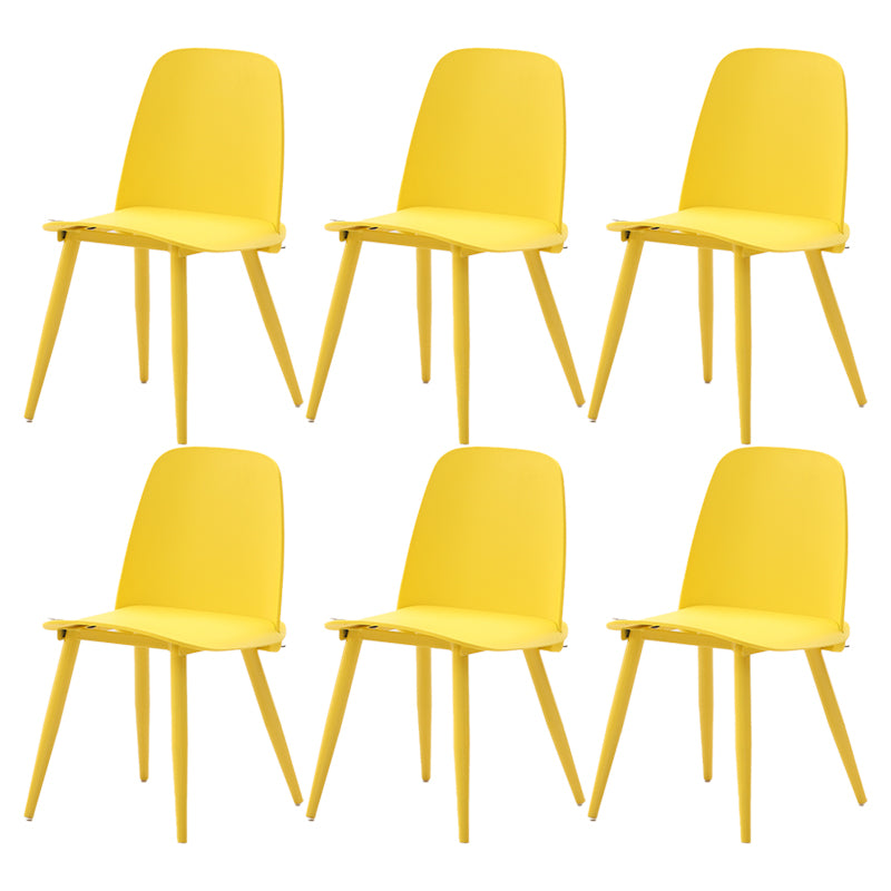 Scandinavian Plastic Dining Chairs Armless Low Back Dining Side Chair