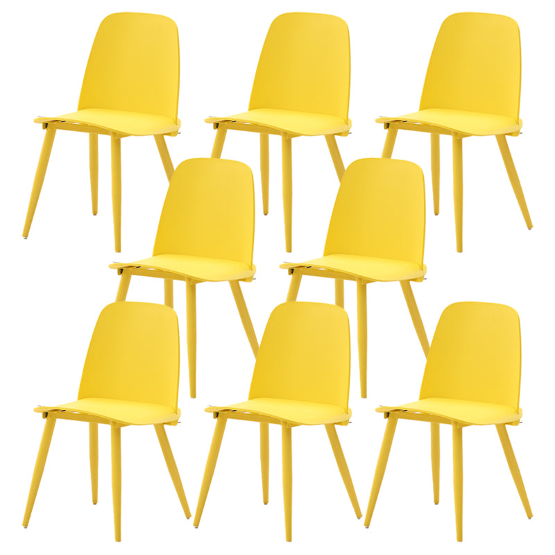 Scandinavian Plastic Dining Chairs Armless Low Back Dining Side Chair