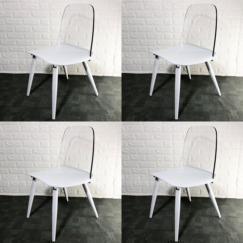 Scandinavian Plastic Dining Chairs Armless Low Back Dining Side Chair