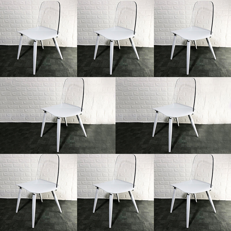 Scandinavian Plastic Dining Chairs Armless Low Back Dining Side Chair