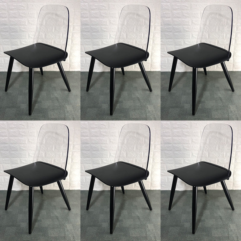 Scandinavian Plastic Dining Chairs Armless Low Back Dining Side Chair
