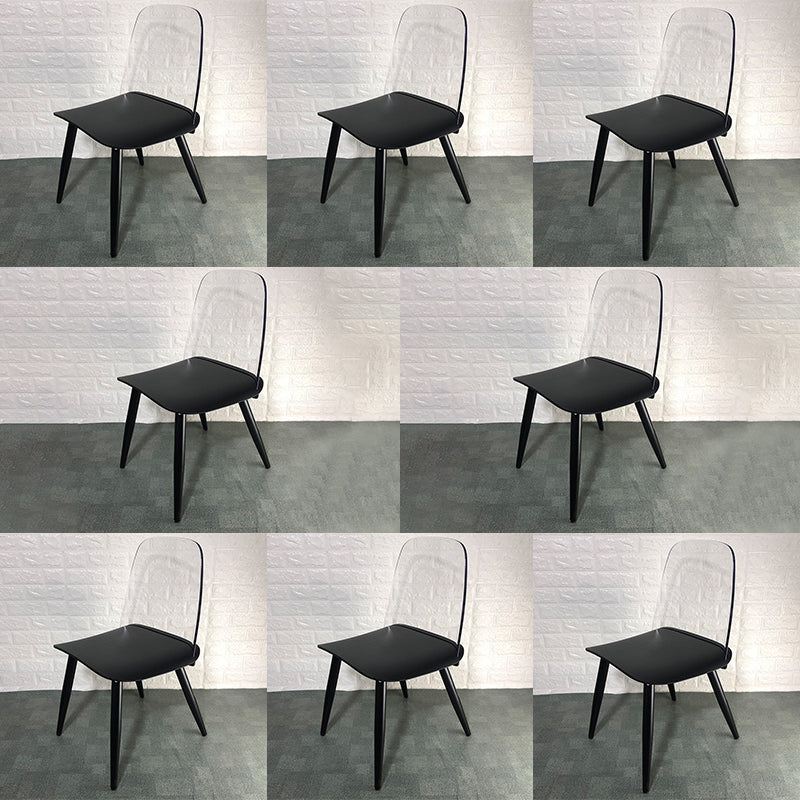 Scandinavian Plastic Dining Chairs Armless Low Back Dining Side Chair