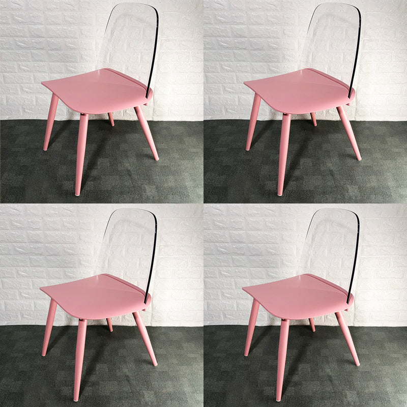 Scandinavian Plastic Dining Chairs Armless Low Back Dining Side Chair