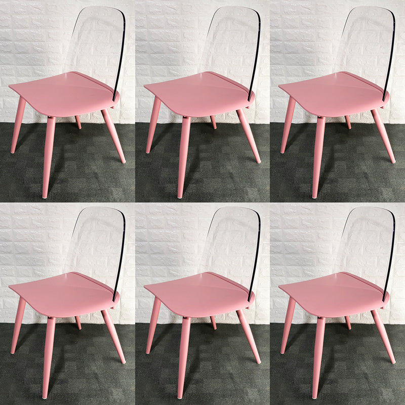 Scandinavian Plastic Dining Chairs Armless Low Back Dining Side Chair
