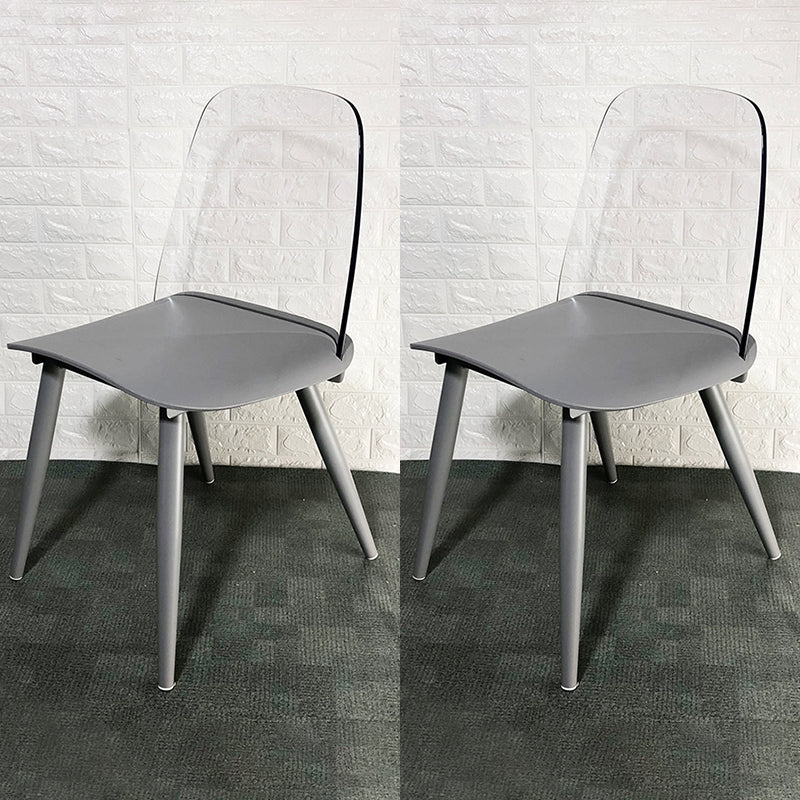 Scandinavian Plastic Dining Chairs Armless Low Back Dining Side Chair