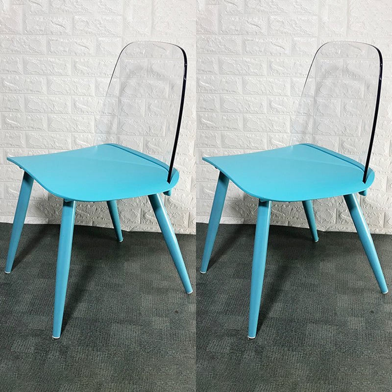 Scandinavian Plastic Dining Chairs Armless Low Back Dining Side Chair