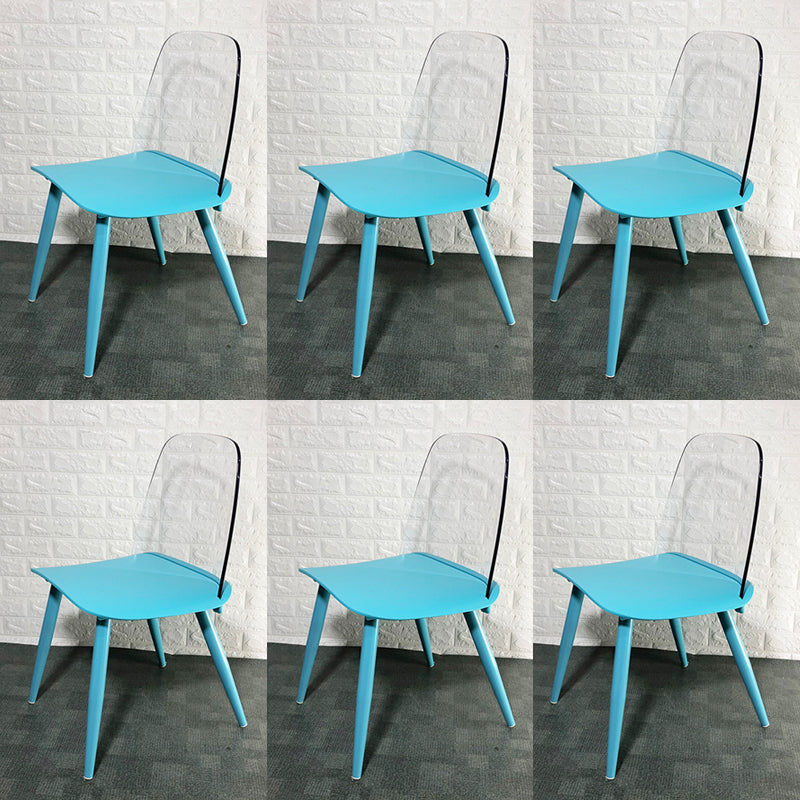 Scandinavian Plastic Dining Chairs Armless Low Back Dining Side Chair