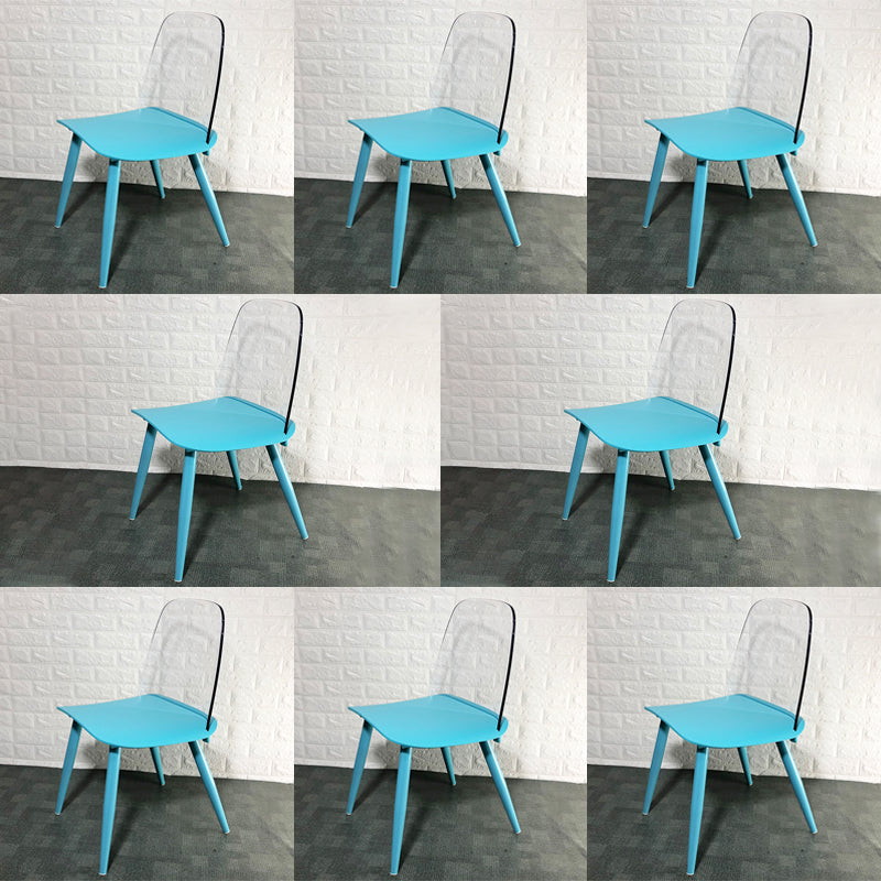 Scandinavian Plastic Dining Chairs Armless Low Back Dining Side Chair
