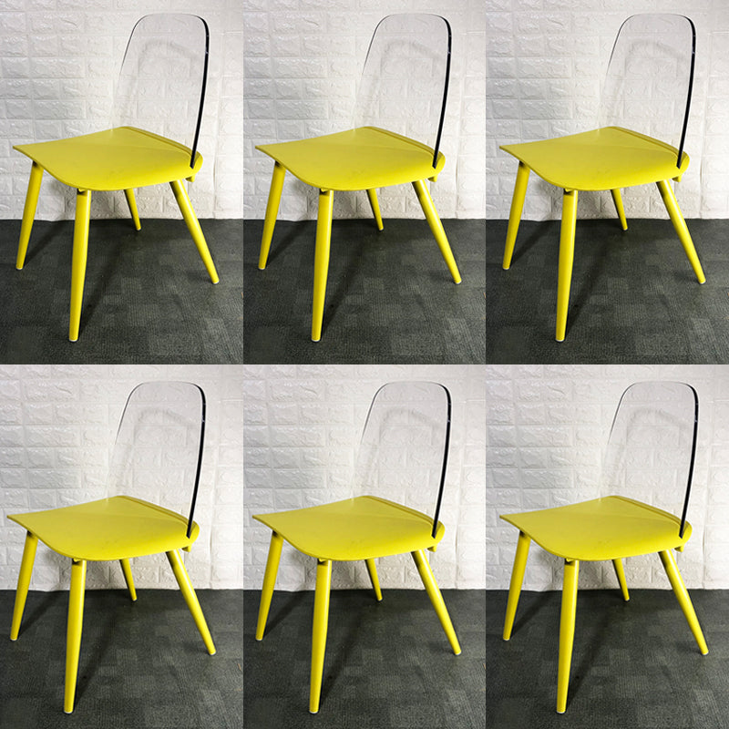 Scandinavian Plastic Dining Chairs Armless Low Back Dining Side Chair