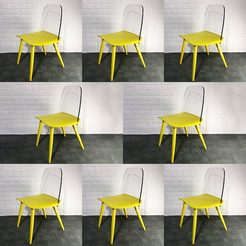 Scandinavian Plastic Dining Chairs Armless Low Back Dining Side Chair