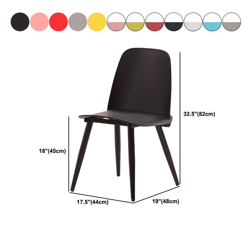 Scandinavian Plastic Dining Chairs Armless Low Back Dining Side Chair