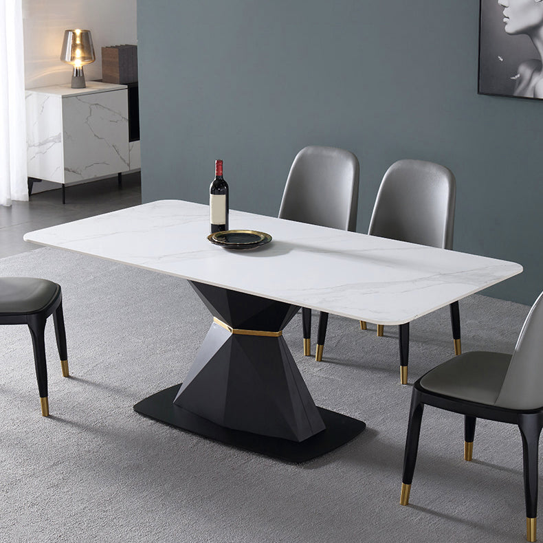 White Stone Top Dinette Set 1/4/5 Pieces Modern Indoor Dining Table Set