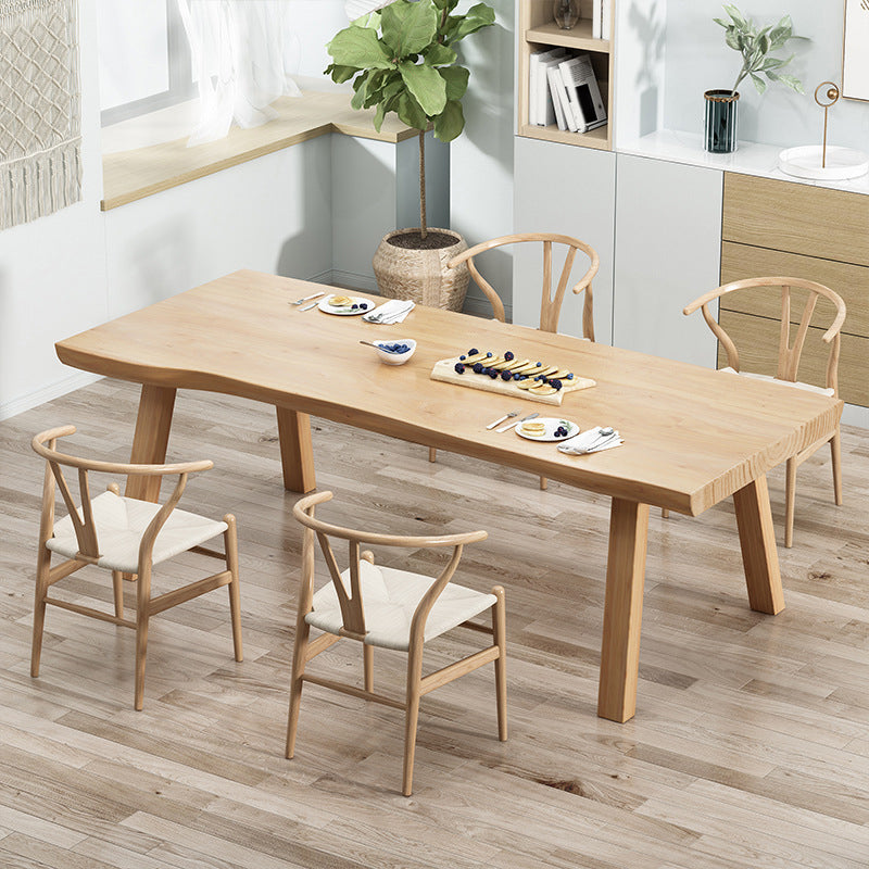 Modern Dining Set 1/2/5/7 Pcs Rectangle Solid Wood Dining Table and Chairs