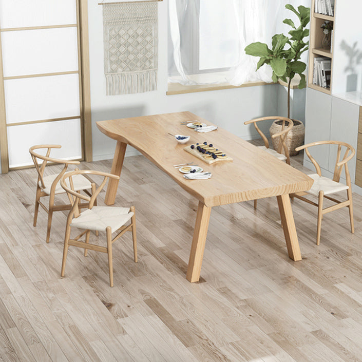Modern Dining Set 1/2/5/7 Pcs Rectangle Solid Wood Dining Table and Chairs