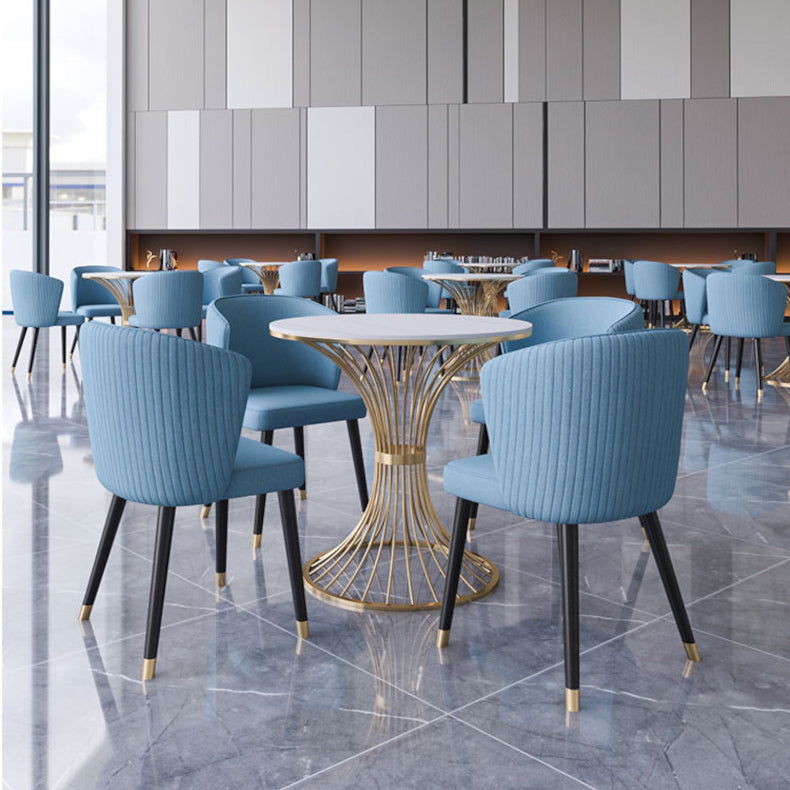 Glam Sintered Stone Dining Set Round 1/2/5 Pieces Dining Set with Pedestal Base