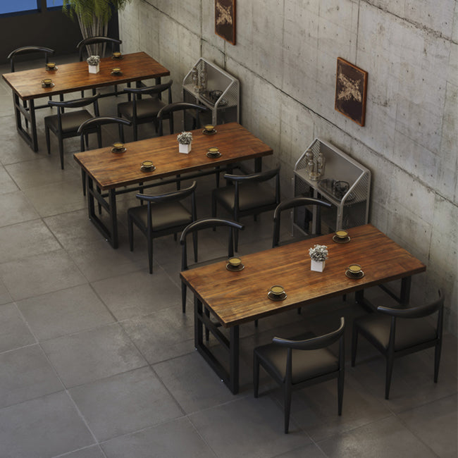 Industrial 1/5 Pieces Dining Set Rectangle Pine Wood Dining Table for Dining Room