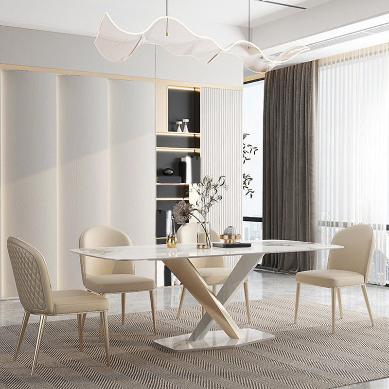 Glam Sintered Stone Dining Set 1/4/5/7 Pieces Dining Set with Pedestal Base