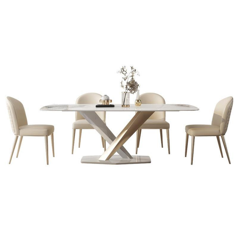 Glam Sintered Stone Dining Set 1/4/5/7 Pieces Dining Set with Pedestal Base