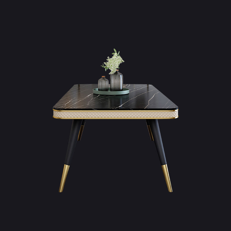 Modern Rectangle 1/4/5/6/7 Pieces Dining Table Set Black Legs Indoor Dinette Set