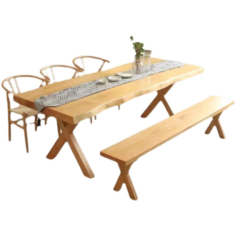 Modern 1/4/5 Pieces Dining Set Rectangle Pine Wood Dining Table for Dining Room Kitchen
