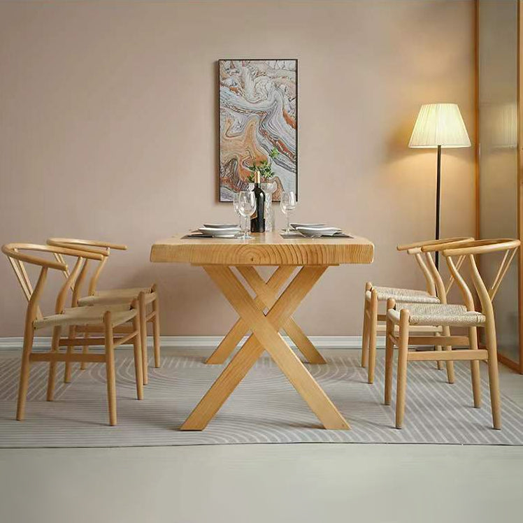 Modern 1/4/5 Pieces Dining Set Rectangle Pine Wood Dining Table for Dining Room Kitchen
