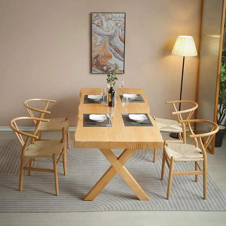 Modern 1/4/5 Pieces Dining Set Rectangle Pine Wood Dining Table for Dining Room Kitchen