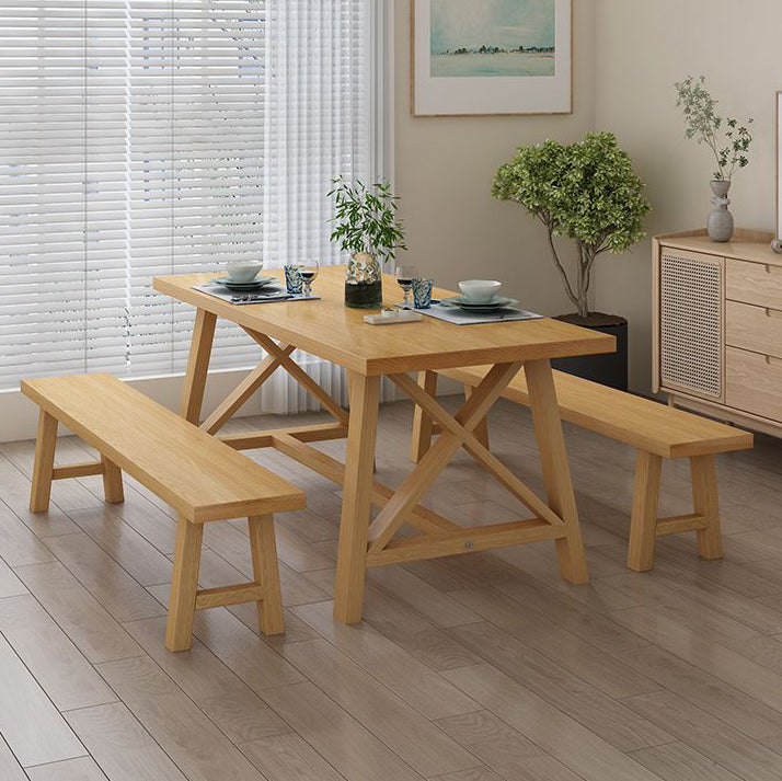 Modern 1/3/4/5 Pieces Dining Set Rectangle Pine Wood Dining Table for Dining Room