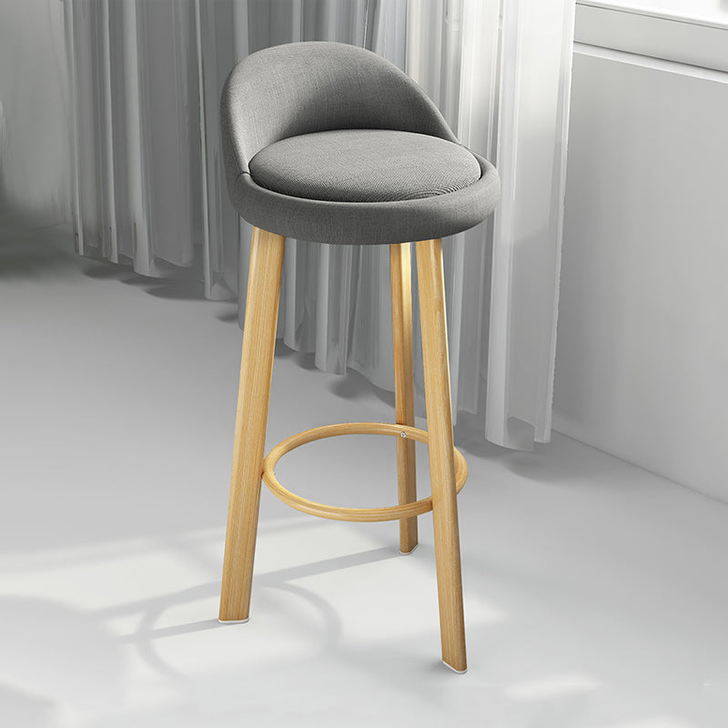 Contemporary Wood Stool Fabric Cushion in Matte Finish for Home