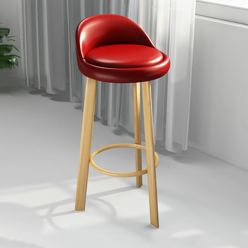 Contemporary Wood Stool Fabric Cushion in Matte Finish for Home