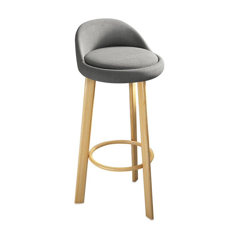 Contemporary Wood Stool Fabric Cushion in Matte Finish for Home