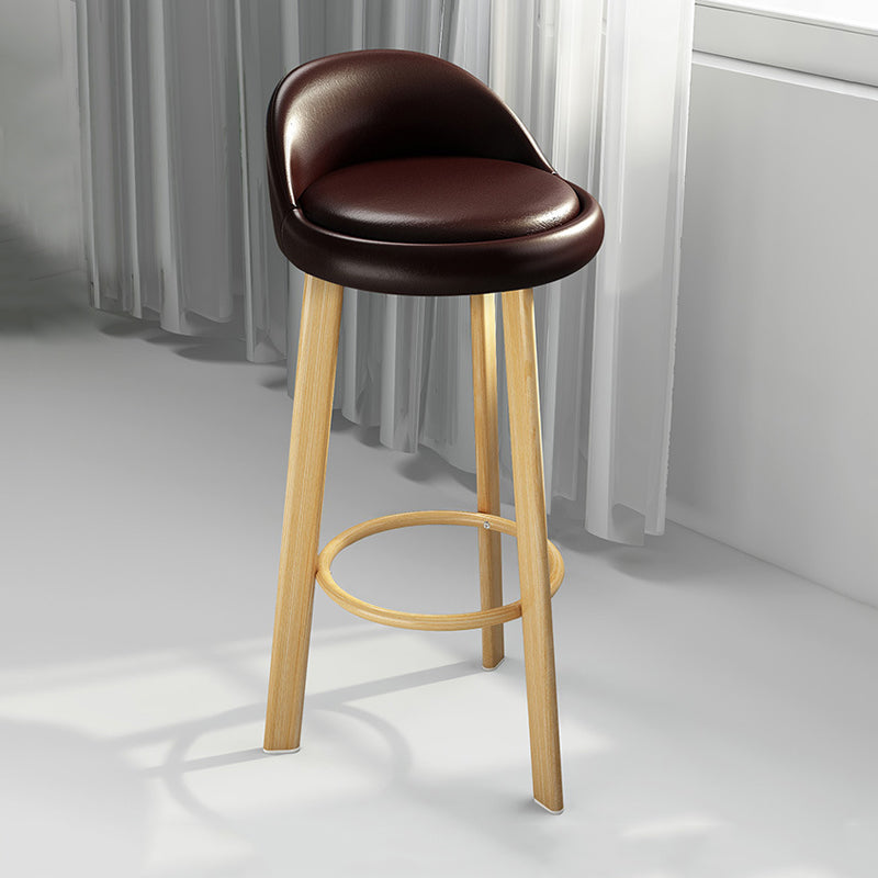 Contemporary Wood Stool Fabric Cushion in Matte Finish for Home