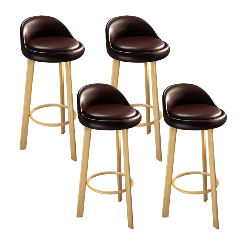 Contemporary Wood Stool Fabric Cushion in Matte Finish for Home