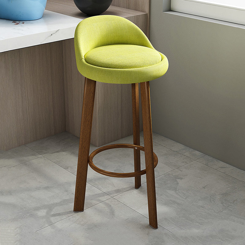 Contemporary Wood Stool Fabric Cushion in Matte Finish for Home