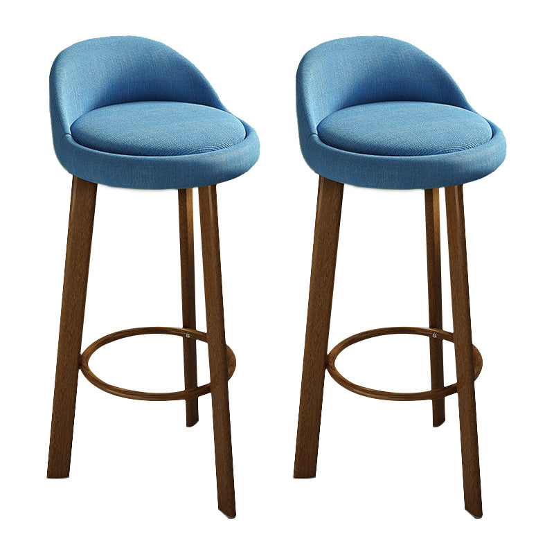 Contemporary Wood Stool Fabric Cushion in Matte Finish for Home