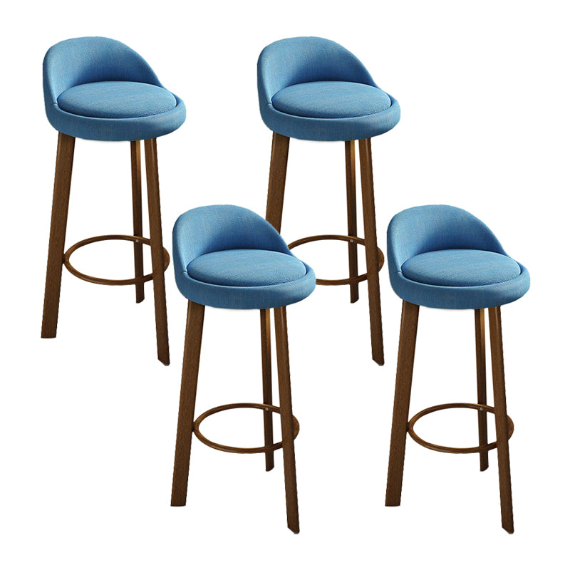 Contemporary Wood Stool Fabric Cushion in Matte Finish for Home