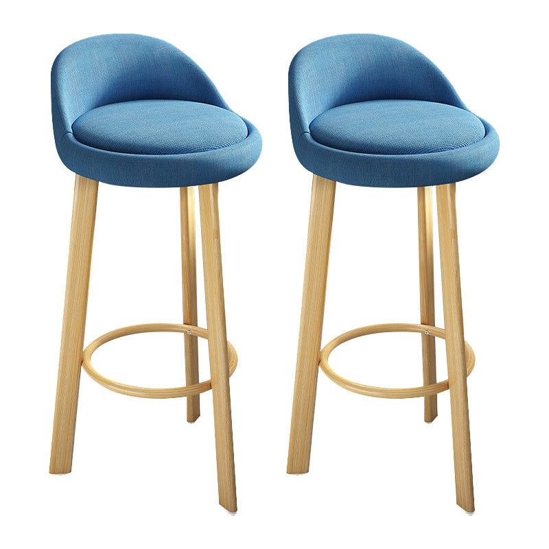 Contemporary Wood Stool Fabric Cushion in Matte Finish for Home