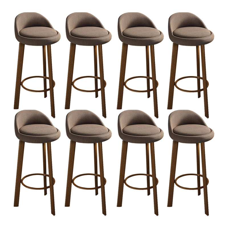 Contemporary Wood Stool Fabric Cushion in Matte Finish for Home