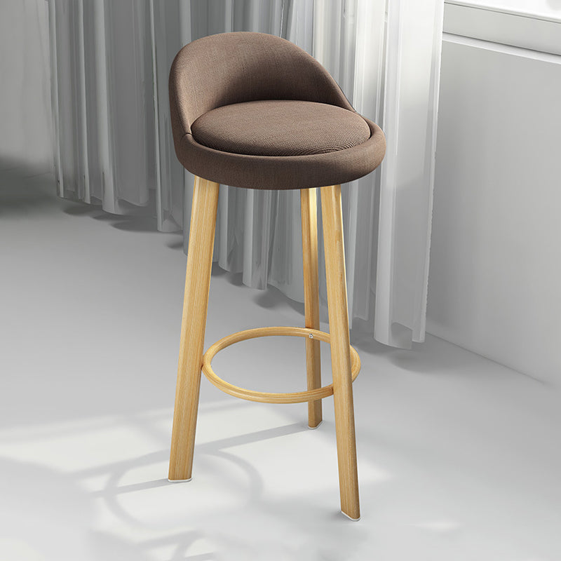 Contemporary Wood Stool Fabric Cushion in Matte Finish for Home