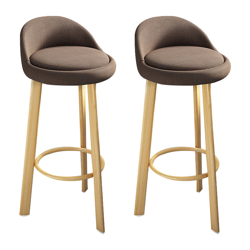 Contemporary Wood Stool Fabric Cushion in Matte Finish for Home