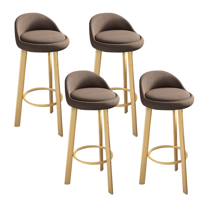 Contemporary Wood Stool Fabric Cushion in Matte Finish for Home