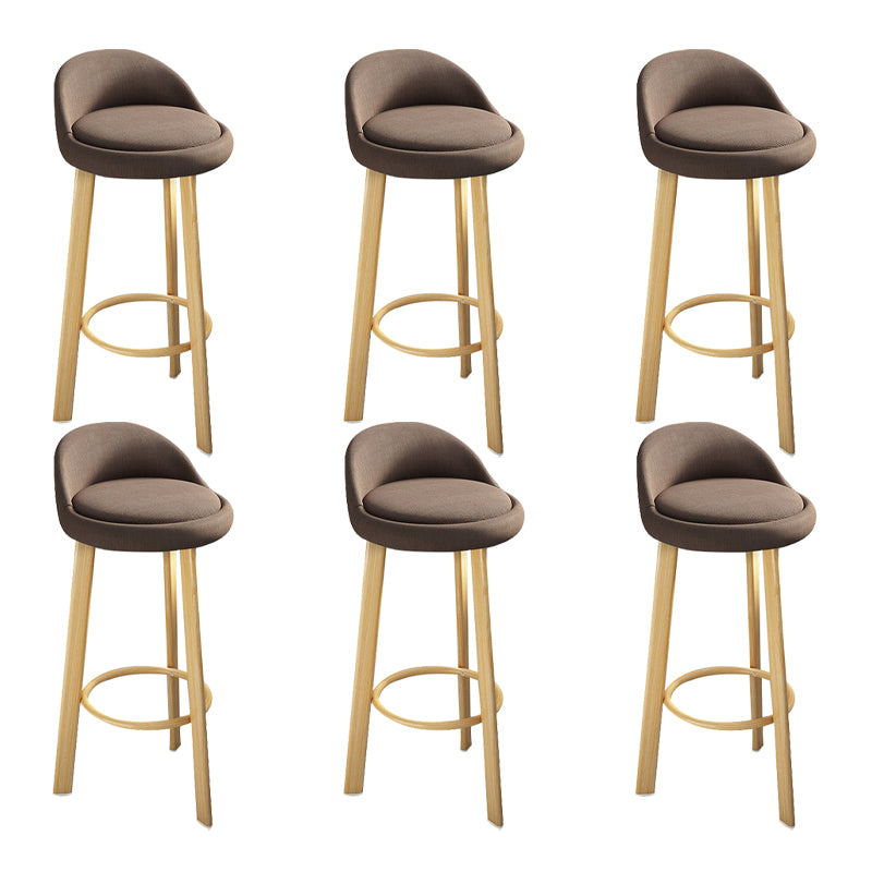 Contemporary Wood Stool Fabric Cushion in Matte Finish for Home