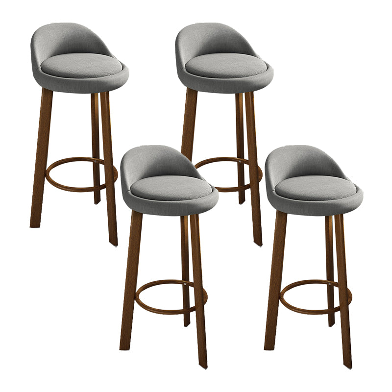 Contemporary Wood Stool Fabric Cushion in Matte Finish for Home