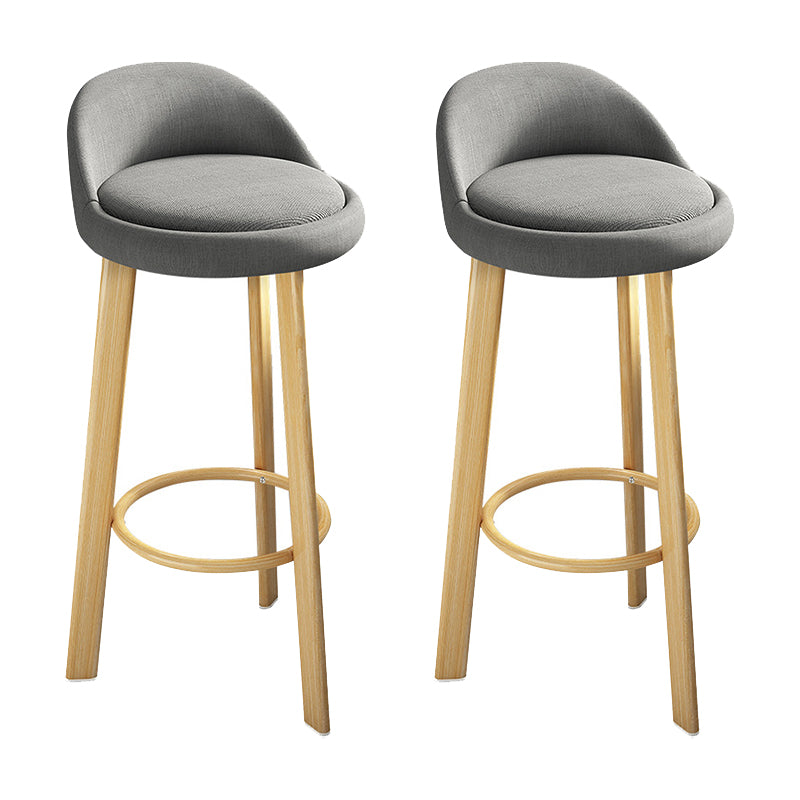 Contemporary Wood Stool Fabric Cushion in Matte Finish for Home