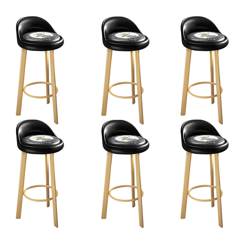 Contemporary Wood Stool Fabric Cushion in Matte Finish for Home