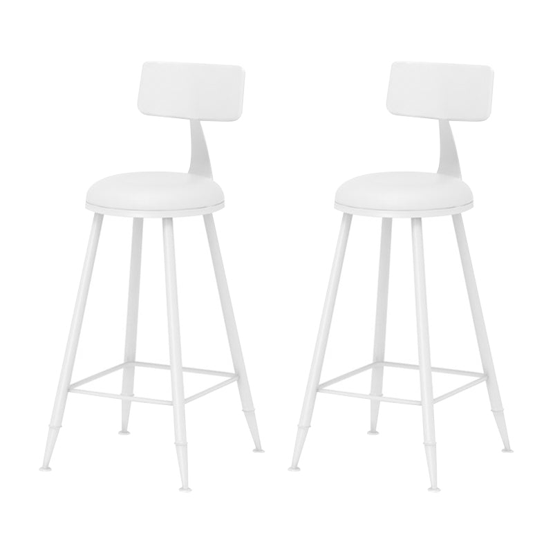 Scandinavian Metal Barstool Fabric Upholstered Counter Stool in Matte Finish