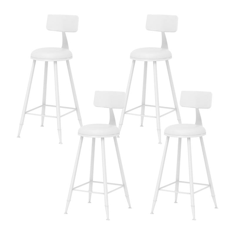 Scandinavian Metal Barstool Fabric Upholstered Counter Stool in Matte Finish