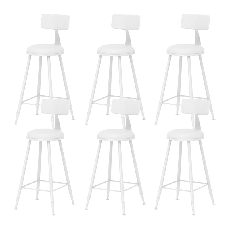 Scandinavian Metal Barstool Fabric Upholstered Counter Stool in Matte Finish