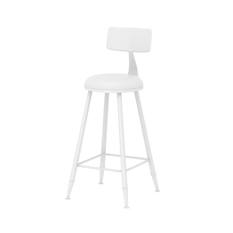 Scandinavian Metal Barstool Fabric Upholstered Counter Stool in Matte Finish